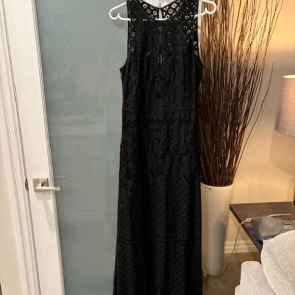 Vera Wang Formal Lace Maxi Dress - Picture 1 of 14